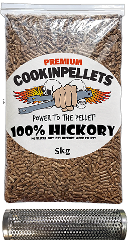 5kg Premium 100% HICKORY CookinPellets® Resealable Pack & Smoker Tube