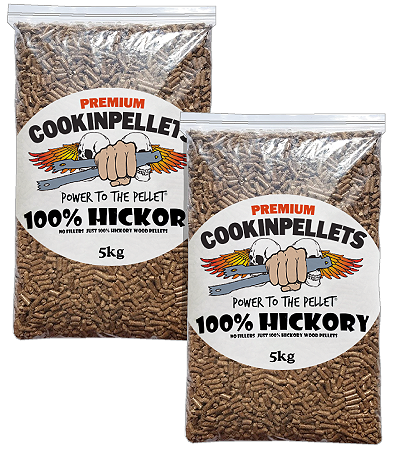 10kg Premium 100% HICKORY CookinPellets® Resealable Pack (2 x 5kg)