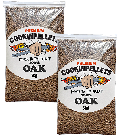 10Kg Premium 100% Oak CookinPellets®  Resealable Pack (2 x 5kg packs)